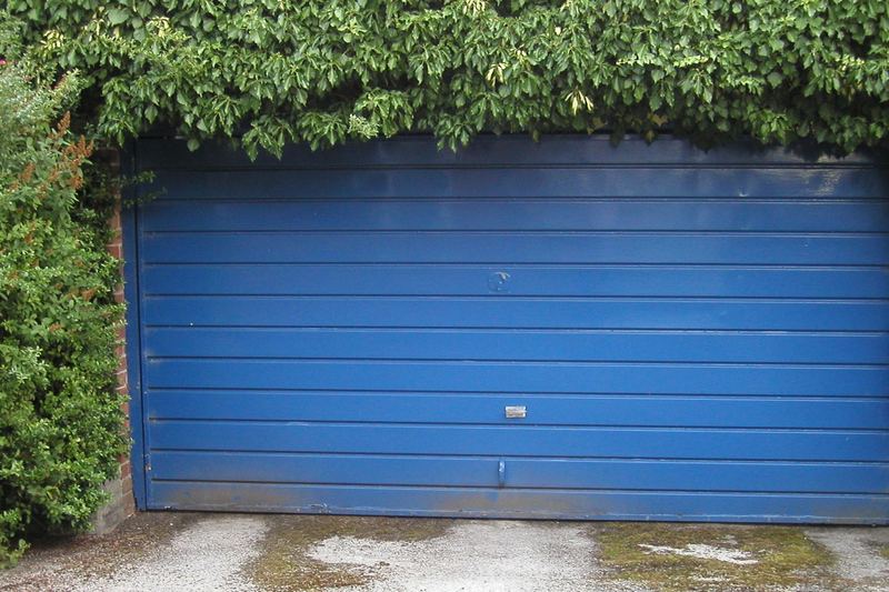 blue garage door